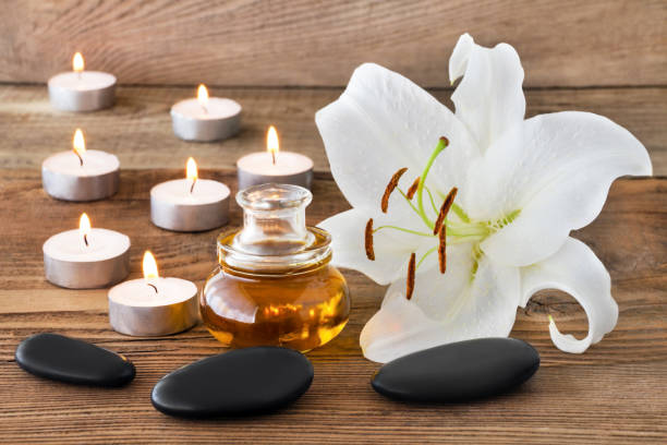 istock Wellness Oil and Stones with Lily 1093617972