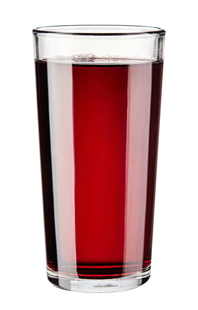 istock Glass with jiuce cherry isolated on white background. 1093622324