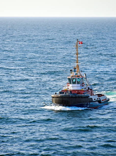 istock A tugboat with a Danish flag navigates on the sea 1093622826