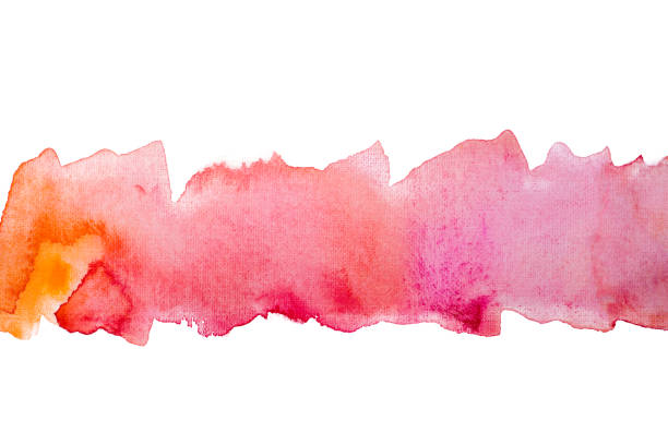 pink red watercolor stripe, hand-drawn line. Abstract stripe under the card design with a place for the text.