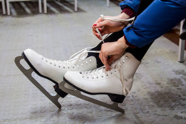 istock Ice skating on the ice rink 1093625290