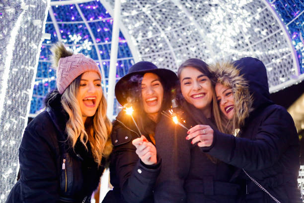 istock Group of friends celebrating New Year 1093627018