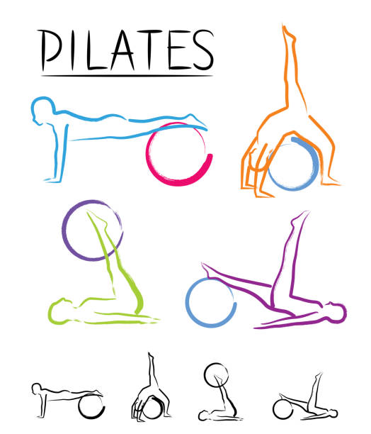Pilates Class Vector illustration of pilates class pilates stock illustrations
