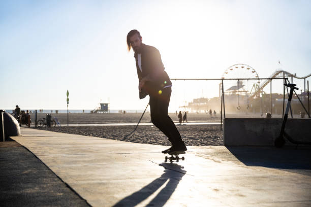 istock Man skating in Santa Monica 1093637404