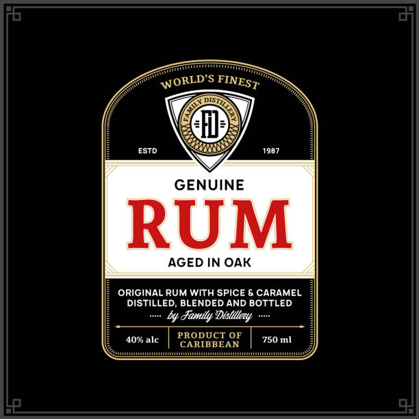 Rum label template vector art illustration