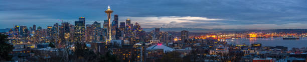 istock Seattle city skyline at dusk. Downtown Seattle cityscape 1093644036