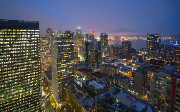 istock Seattle city skyline at dusk. Downtown Seattle cityscape 1093645770