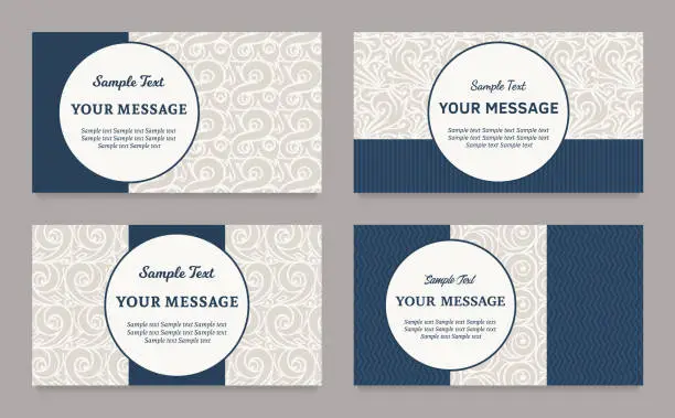 Vector illustration of Vector vintage invitations, business cards or announcements