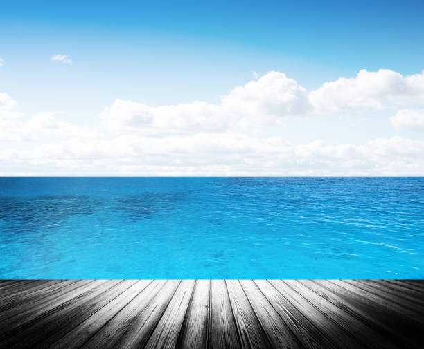 Tropical island summer beach. Sky and ocean