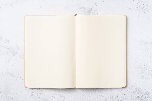 istock Top view of kraft paper notebook, page 1093661428