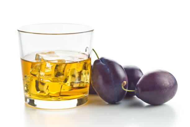 plum brandy and plums. tasty slivovitz. - plum fruit organic food and drink imagens e fotografias de stock