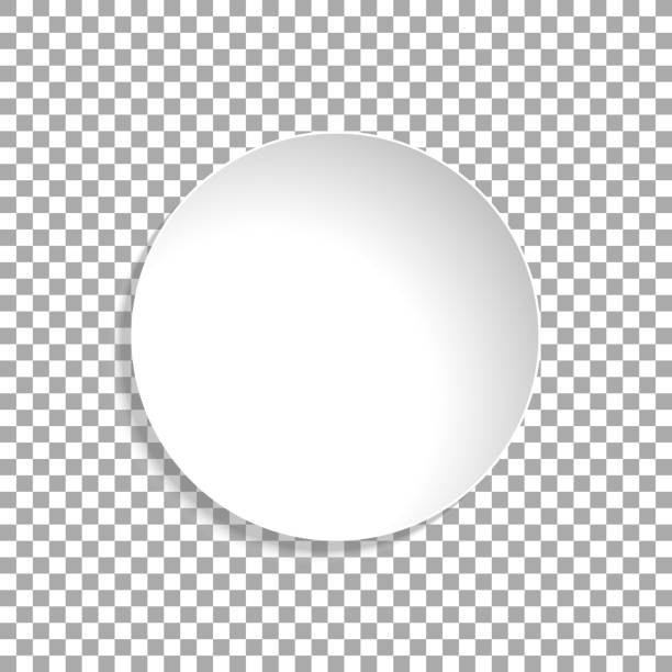 ilustrações de stock, clip art, desenhos animados e ícones de vector paper circle sticker isolated on transparent background - plate square square shape white