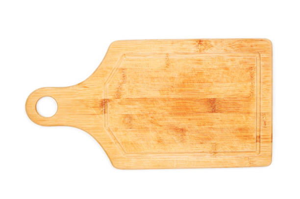 istock Wooden cutting board on white background 1093673008