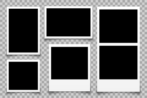 Set empty photo frame - stock vector