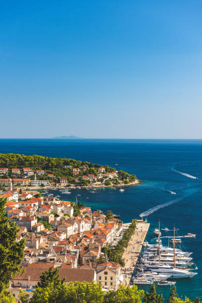 istock Beautiful shot overlooking Hvar, Croatia 1093679418