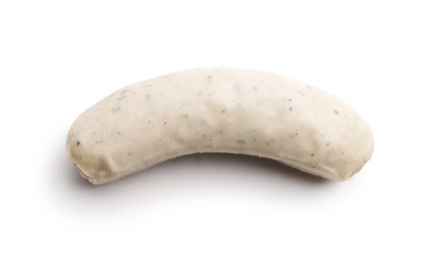 The bavarian weisswurst isolated on white background.