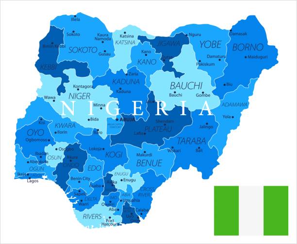 04 - nigérie - modrá skvrna izolovaná 10 - kano stock ilustrace