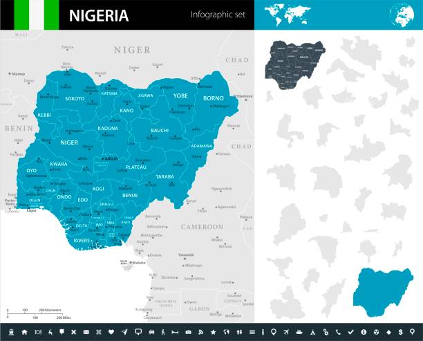 09 - nigérie - murena infographic krátká 10 - kano stock ilustrace