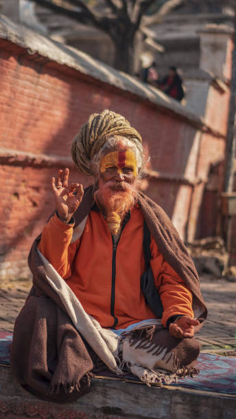 istock The cleric with a yellow beard in the temple pashupatinath 1093697700