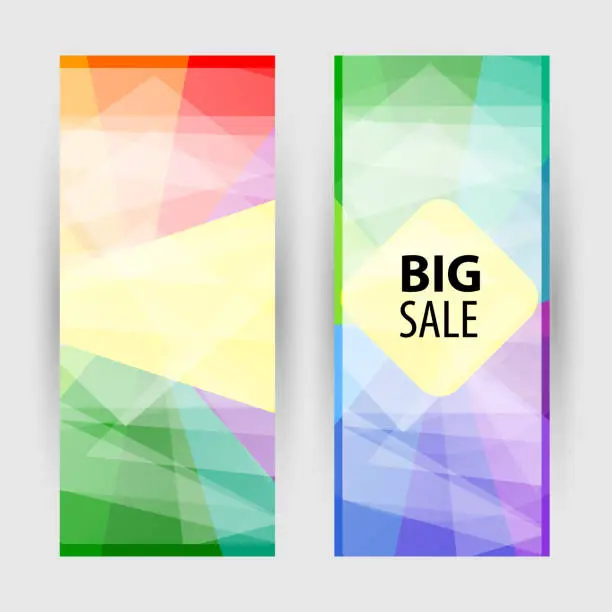 Vector illustration of Set vertical banners with empty place for text. Abstract summer vector backgrounds. color banner templates
