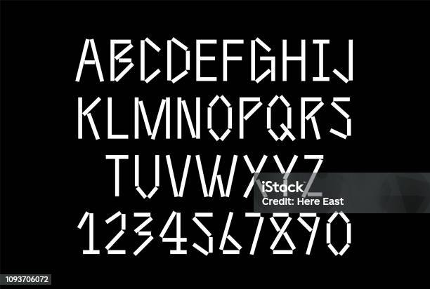 Typography Design Latin Stencil Pattern Latin Typeface Editable Font With Uppercase Numbers ...