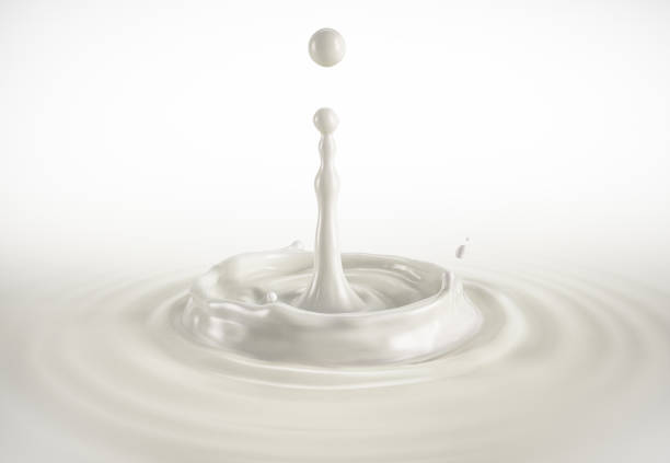 istock One single milk drop splashing in milk pool with ripples. 1093719630