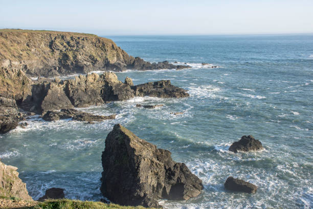 istock Seaview on scenic bay with rocky cliffs and rock stack.Beautiful scenery of dramatic Pembrokeshire coastline in South Wales,UK. 1093721584