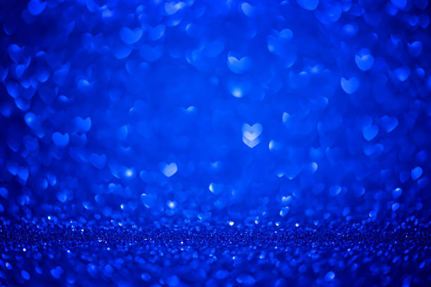 istock Blue Bokeh shape Hearts love day Background with Bright blue glitter Lights for Valentine's Day, 8 march or Women day. Studio shot 1093721810