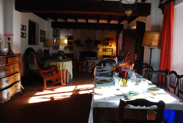 istock Table ready to host Christmas Day lunch in Spanish country house 1093725664