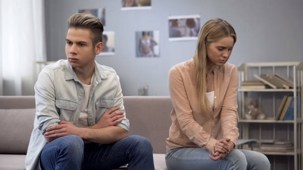 istock Young woman feeling guilty during arguing with partner, crisis reconciliation 1093727148