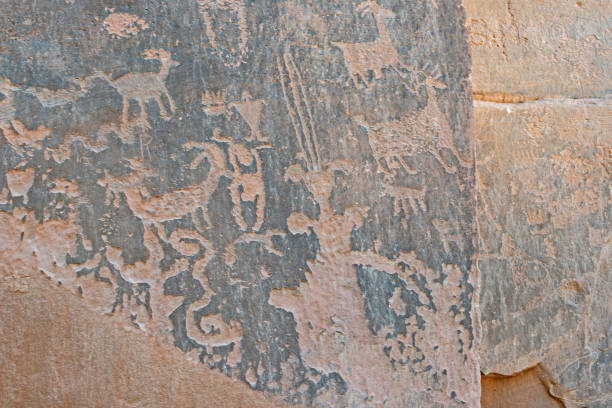 istock The massive rock art symbols on a huge wall in Utah. 1093727204