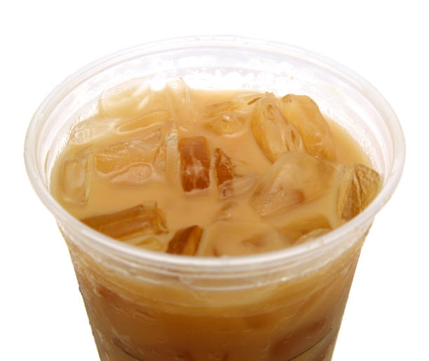 istock Close up of iced coffee isolated on white background 1093729718