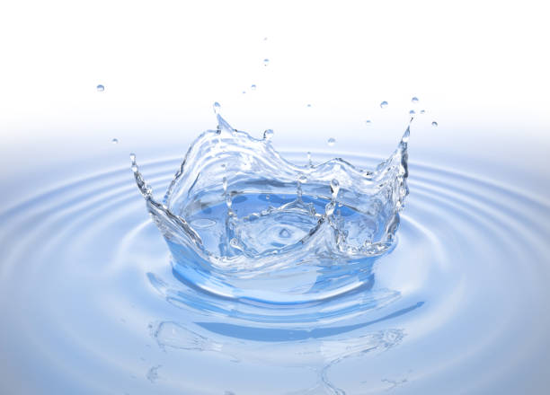 istock Clear water crown splash in water pool with ripples. Bird eye view. 1093730710