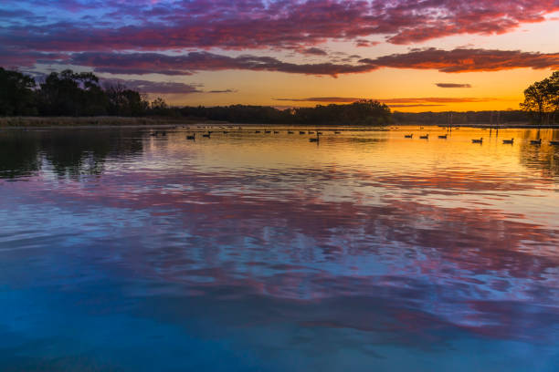 istock Beautiful sunset over lake 1093730936