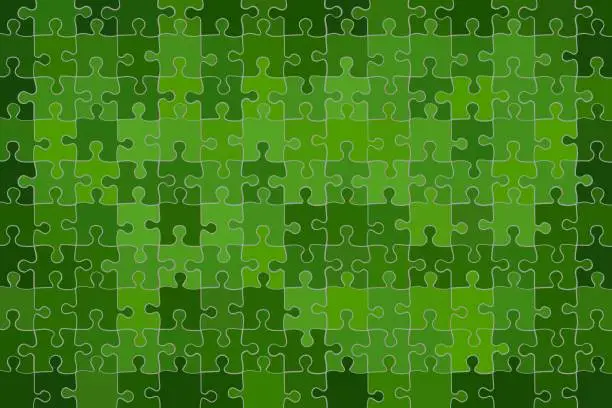 Vector illustration of Green grunge puzzle background