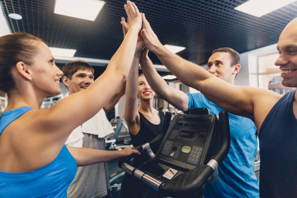 istock Happy group of athletes rejoice in their welcome 1093766248