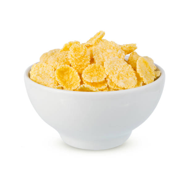 istock Corn flakes in a bowl isolated on white background 1093771012