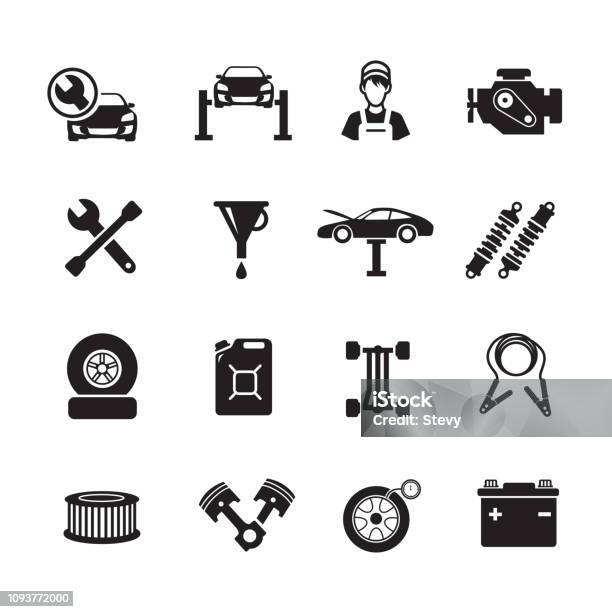 Car Service Icon Stock Illustration - Download Image Now - Icon Symbol, Auto Repair Shop, Car