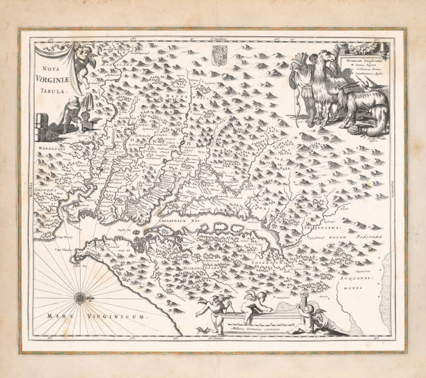 Antique map of Virginia United States 1671 Antique map of Virginia United States
Original edition from my own archives
Source: America New World Empires 1671 christopher columbus stock illustrations