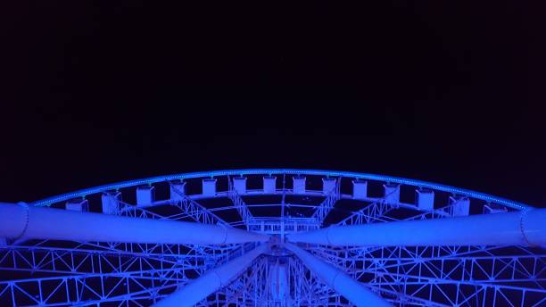 Montreal Ferris wheel (photo4) View of the Ferris wheel in the Old Port of Montreal in Quebec reflet stock pictures, royalty-free photos & images