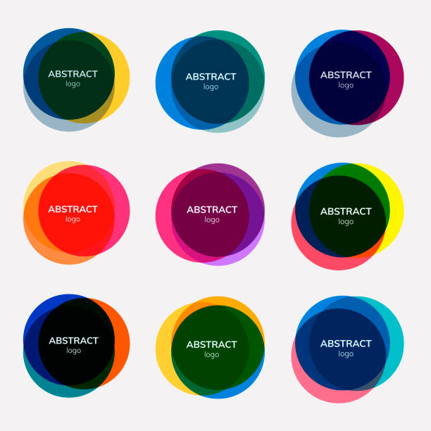Abstract badge set Set of abstract badge designs circle logo stock illustrations