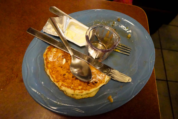 istock Dish at End of Meal with Leftover Pancake 1093797856
