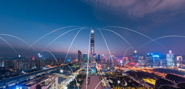 istock Shenzhen City Scenery and Financial Big Data Concept 1093798208