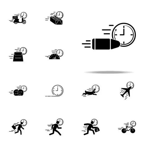 Vector illustration of gun patron speed icon. Speed icons universal set for web and mobile