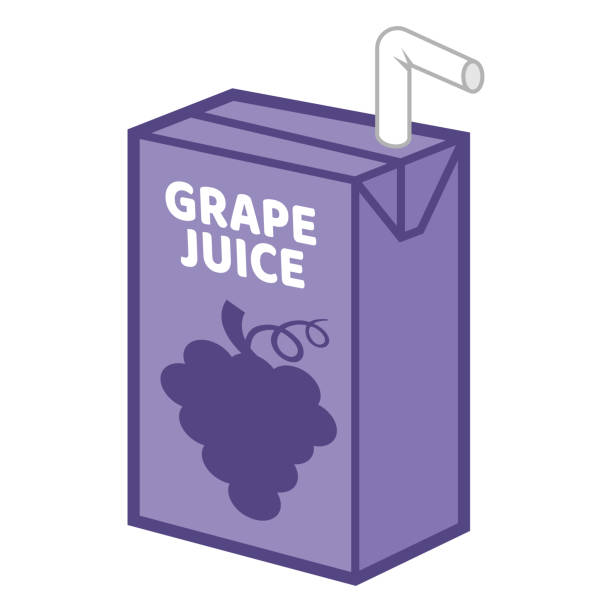Cartoon Grape Juice Box Cartoon Grape Juice Box juice carton stock illustrations
