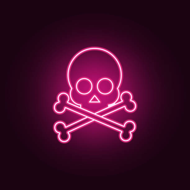 istock Halloween skull icon. Elements of Halloween in neon style icons. Simple icon for websites, web design, mobile app, info graphics 1093810776