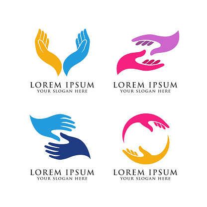 hand care logo design template. hand care vector icon illustration