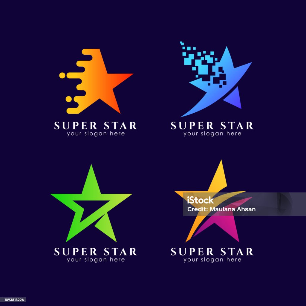 star symbols template in gradient color style Celebrities stock vector