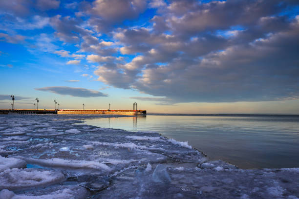 istock Beautiful sunset over the marina dock at Cold Lake, Alberta 1093837908
