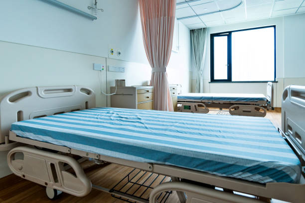 istock Hospital ward with beds and tables 1093840526